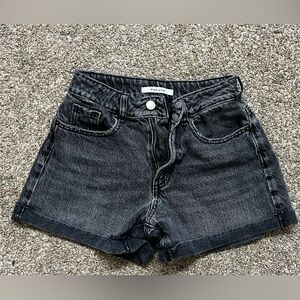PacSun Black Distressed Denim Shorts